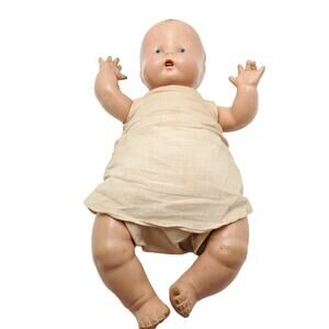Antique Composition Baby Doll Painted Eyes 14" Collectible